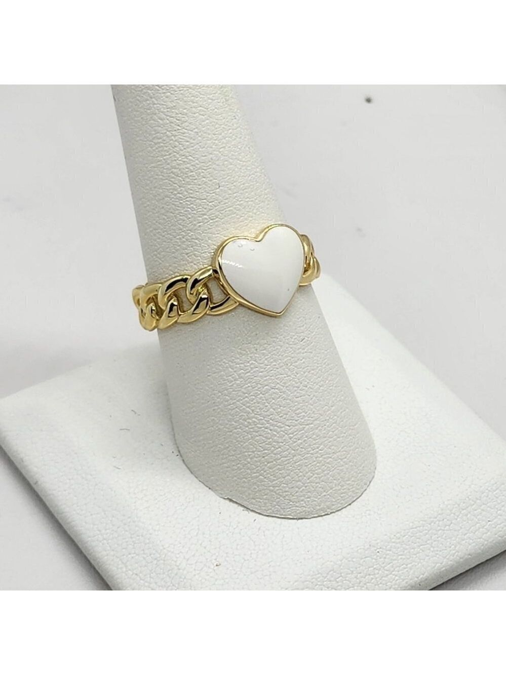 Brand New Sterling Silver 925 White  Heart Ring
